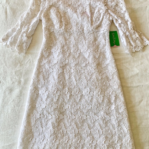 NWT Lilly Pulitzer White Butterfly Lace Dress - Picture 2 of 9